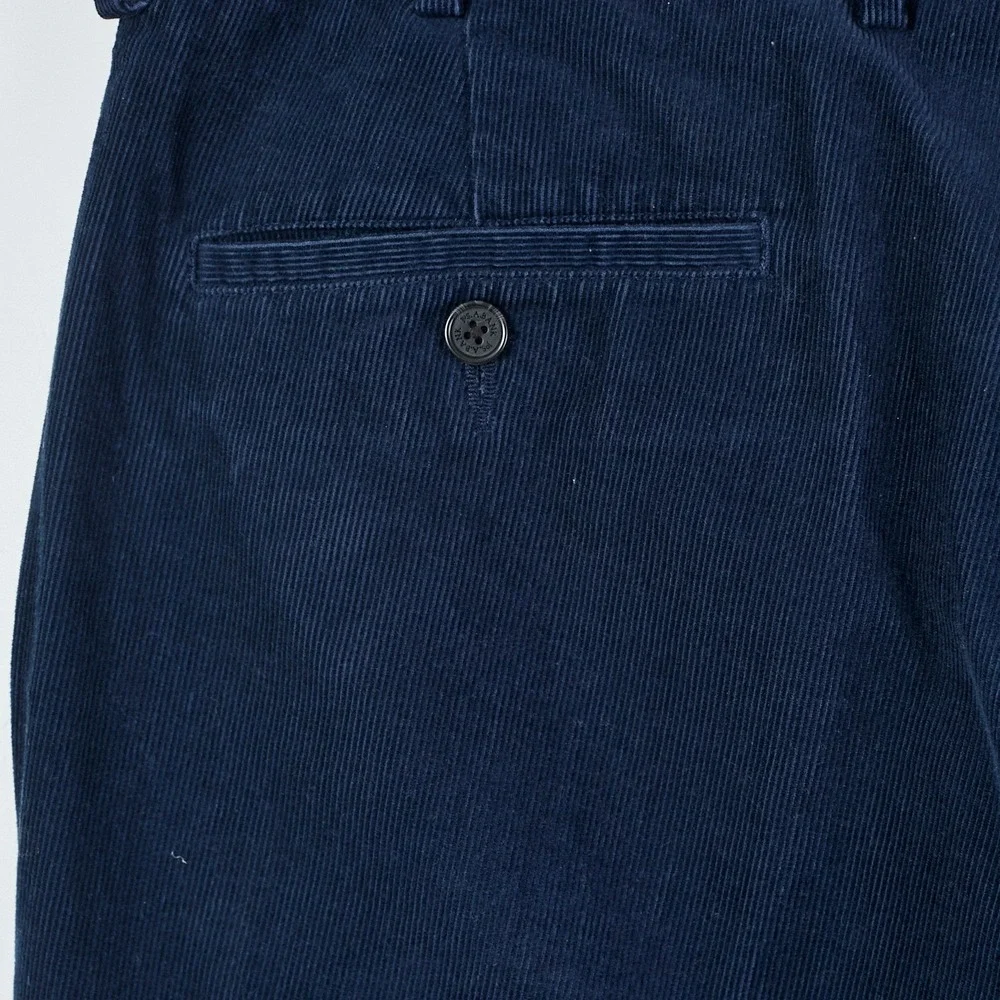 Jos A Bank Executive Collection‎ Navy Corduroy Pleated Cuffed Pants Mens 38x30